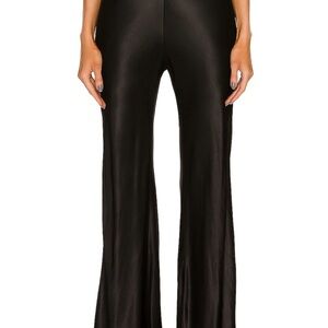 Satin Elegant Black Women's Pants
